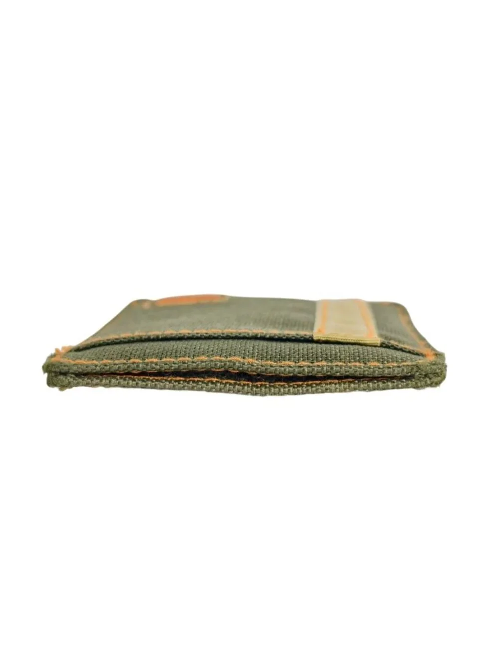 Mossimo Mens ID Card Wallet Military Canvas Olive Green Minimalist Helicopter